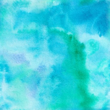 Hand drawn watercolor abstract texture azure blue seamless pattern