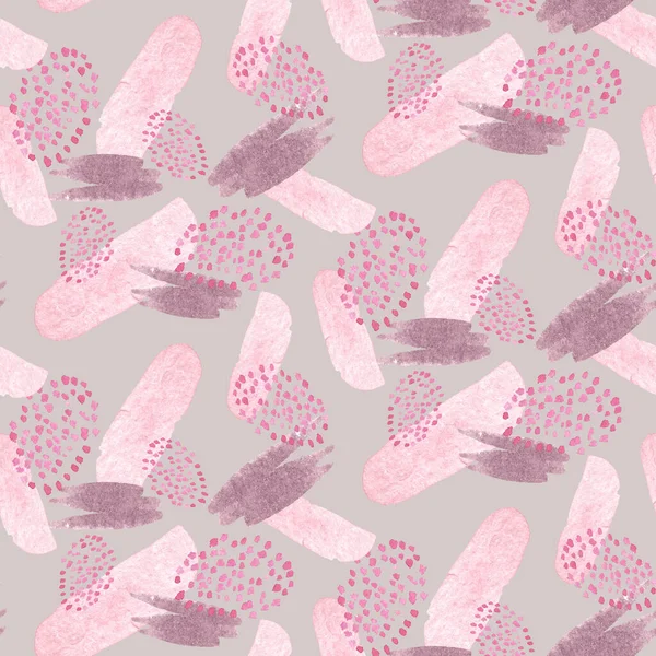 手描き水彩ピンク抽象的なシームレスパターン — ストック写真