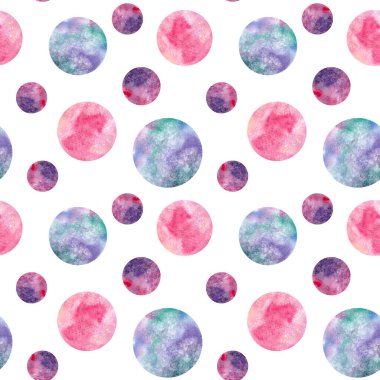 El çizimi suluboya, dairesel, soyut, pürüzsüz kare desen.