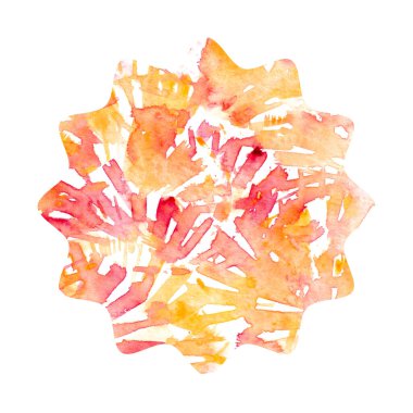 El çizimi suluboya sonbahar kırmızı soyut elementi