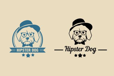 Hipster dog with glasses clipart