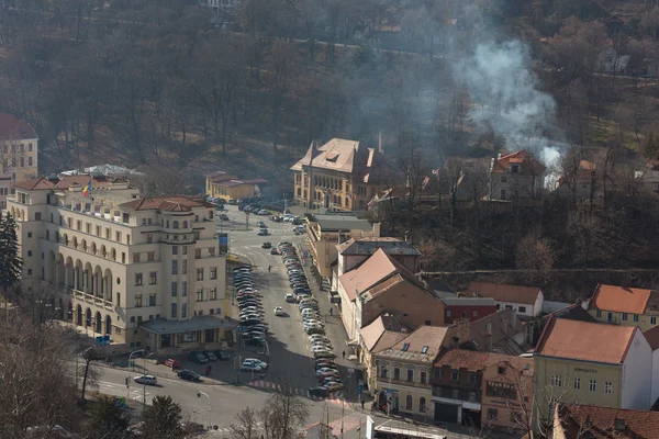 Brasov, Rumunsko - 06 únor 2016. Město stvol starého města Brasov, Sedmihradsko, Rumunsko. — Stock fotografie