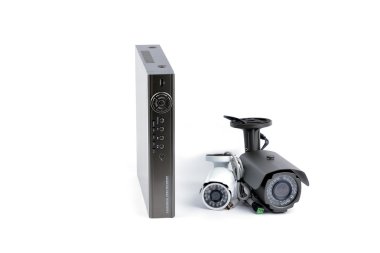 Digital Video Recorder and video surveillance cameras clipart