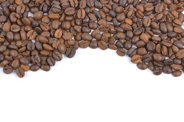 Coffee beans stripes isolated in white background — Stock Photo, Image