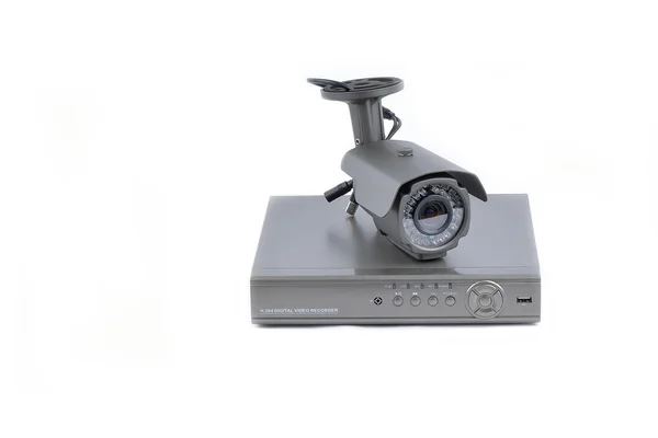 Digital Video Recorder and video surveillance cameras — Stock Photo, Image