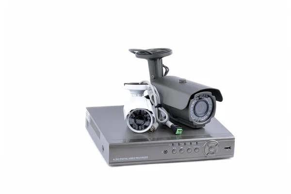 Digital Video Recorder and video surveillance cameras — Stock Photo, Image