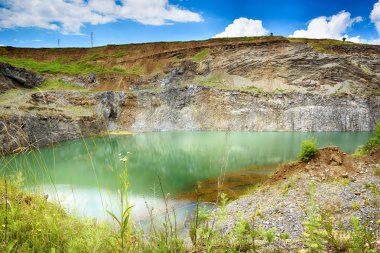 The emerald lake of Racos, Brasov county, Romania