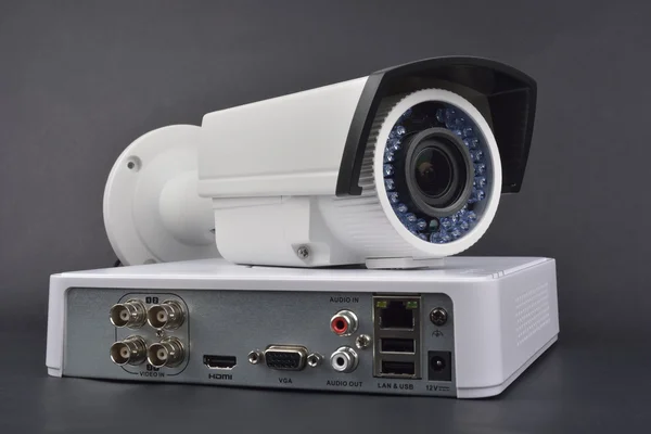 Digital Video Recorder and video surveillance camera — Stock Photo, Image