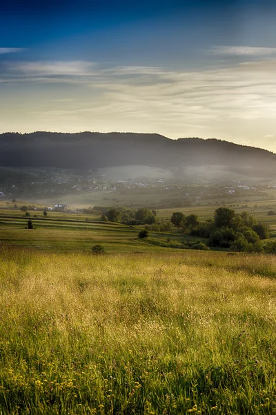 Pôr do sol nas colinas da Moldávia — Fotografia de Stock
