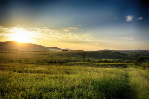 Pôr do sol nas colinas da Moldávia — Fotografia de Stock