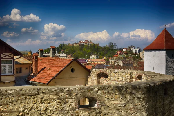 Brasov. Kronstadt. středověké staré město — Stock fotografie