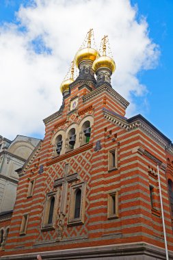 Danimarka'nın başkentine Alexander Nevsky kilisede cephe. 