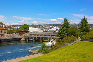 Ballard Locks in Seattle clipart