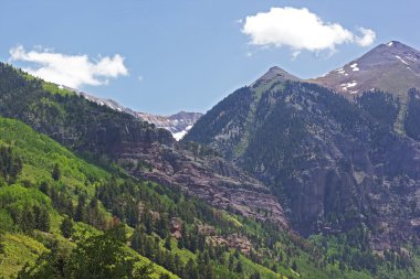 Mountains surrounding Telluride, Colorado in summer.
