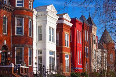 Row houses of Mount Vernon Square in Washington DC. clipart