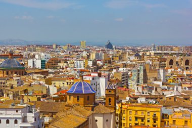 Valencia şehir çan kulesinden bir havadan görünümü.