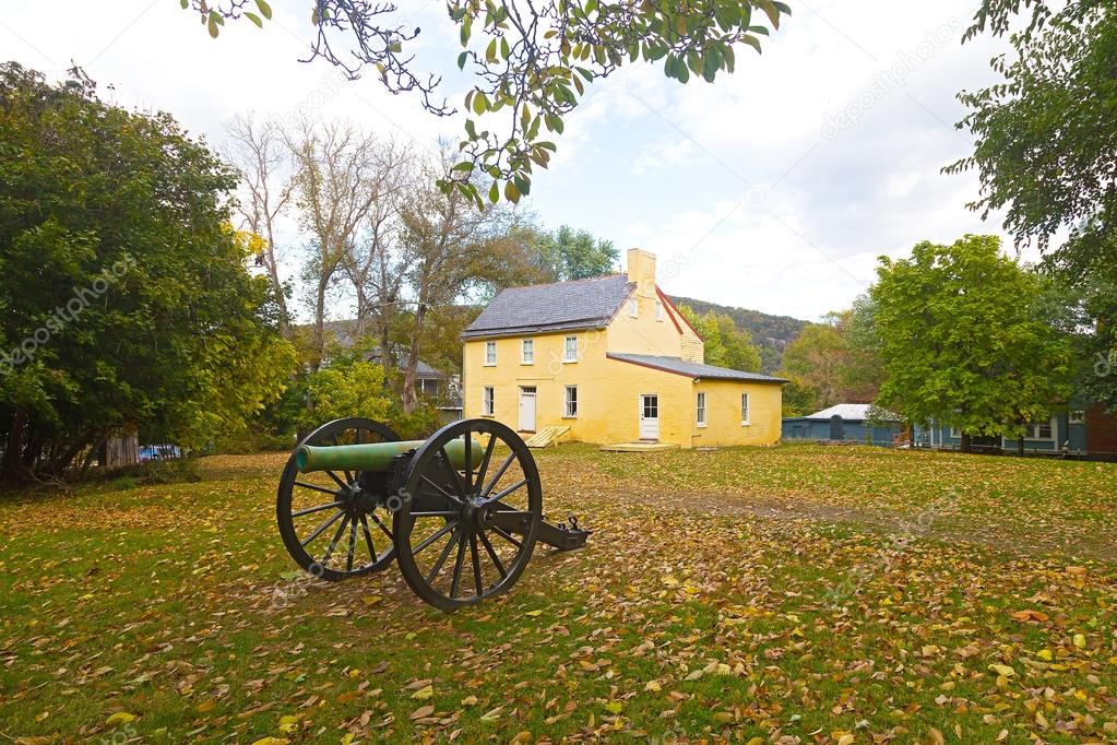 Historic battlefield cannon in Harpers Ferry, West Virginia, USA.