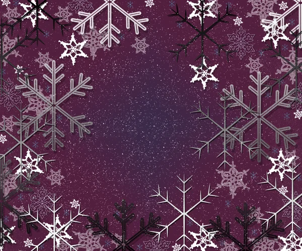 Copo de nieve Ilustración aleatoria Púrpura — Foto de Stock