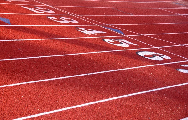 Track and field lanes Stock Image