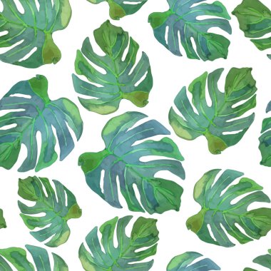 Çiçek dikişsiz Vektör illüstrasyon. Yeşil canavar bir bırakır