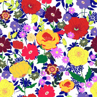 Kusursuz çiçek arkaplanı. Vektör illüstrasyonu.