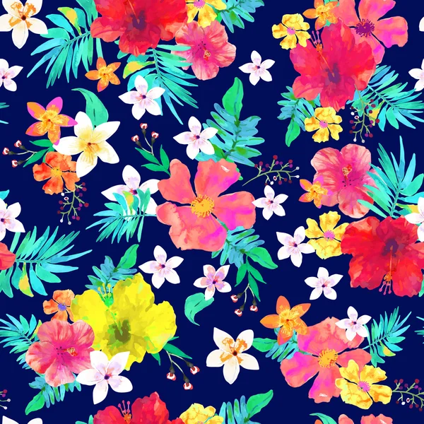 Nahtloser floraler Hintergrund. tropischen bunten pattern.vector il — Stockvektor