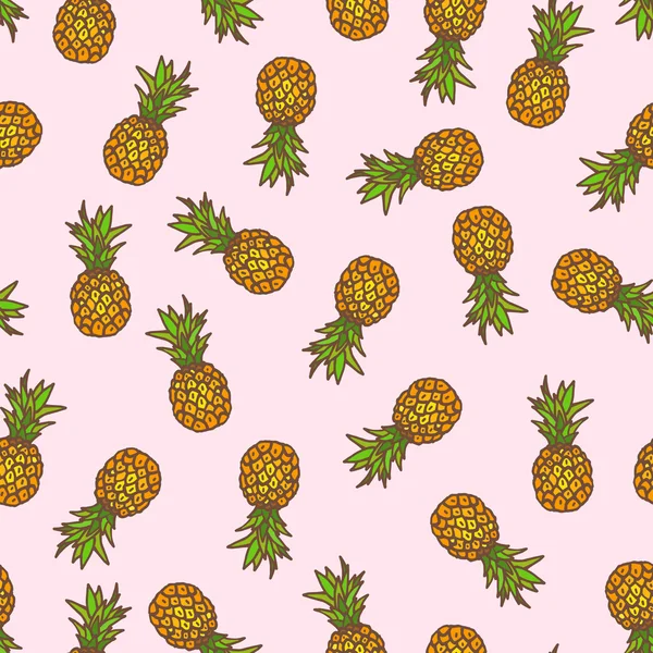 Ananas fond sans couture . — Image vectorielle