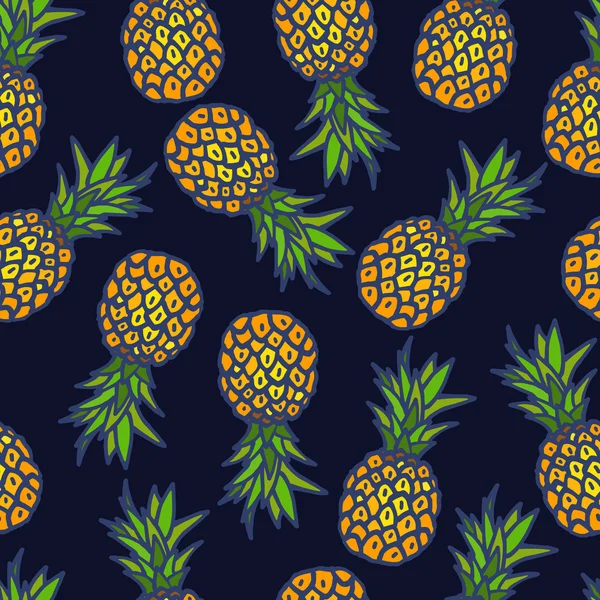 Ananas fond sans couture . — Image vectorielle