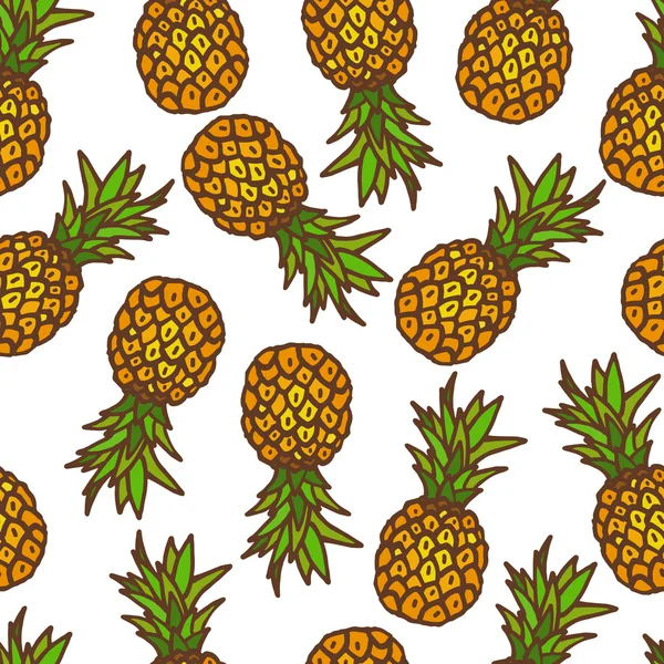 Ananas fond sans couture . — Image vectorielle