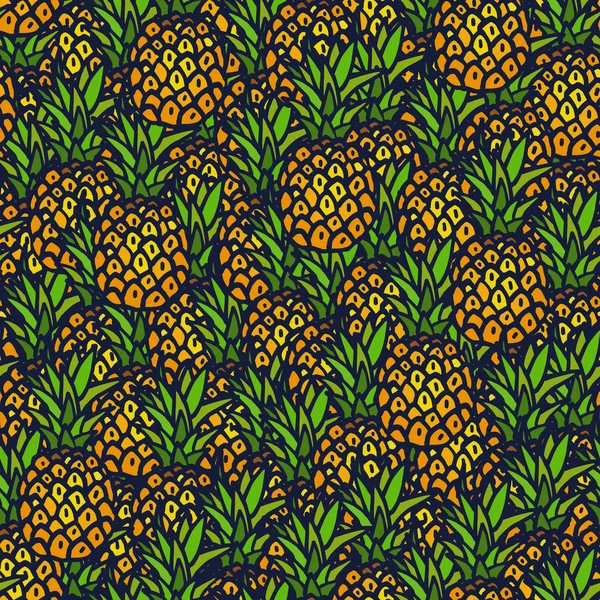 Ananas fond sans couture . — Image vectorielle
