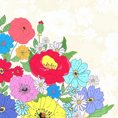 Tebrik kartı, davet, afiş. Flor ile metin için çerçeve