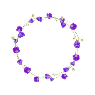 Vektör çiçek çelenk. Zarif çiçek koleksiyonu ile izole b