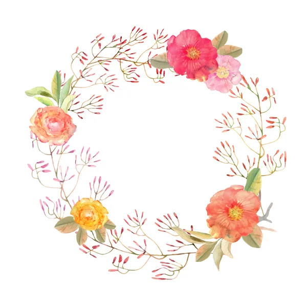 Couronne de fleurs vectorielles. Elégante collection florale avec isolée — Image vectorielle