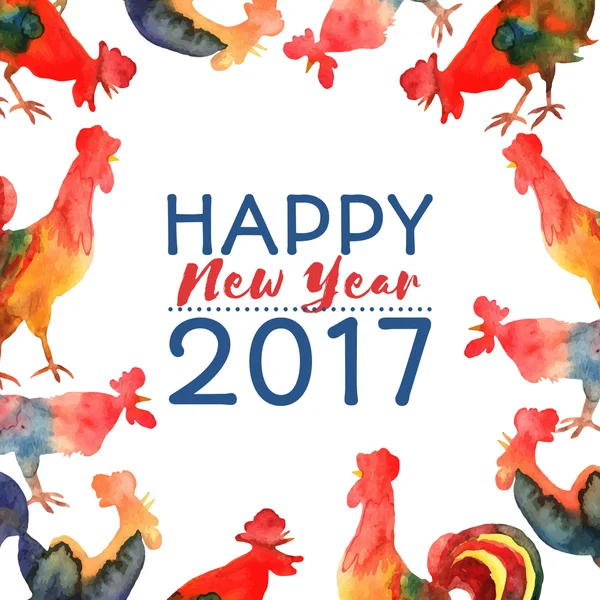 Yangın musluklar ve metin mutlu yeni yıl 2017 ile vektör çerçeve.