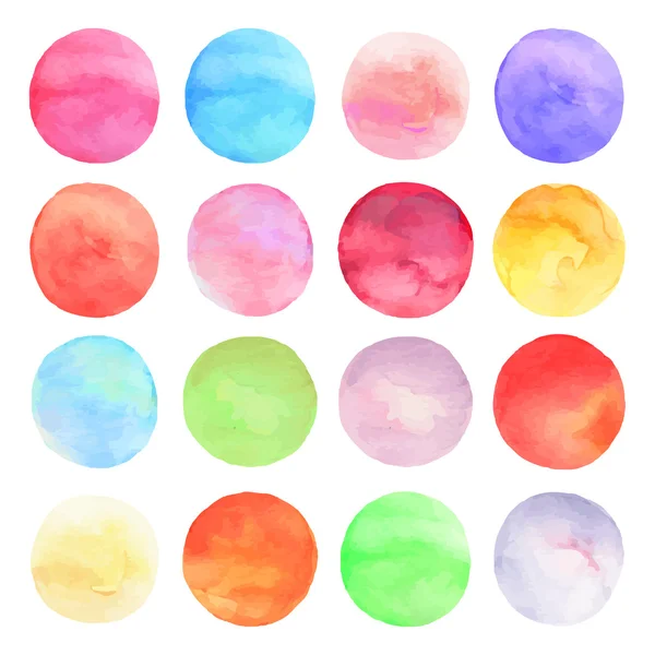 Vector set drawn watercolor. Round shapes background. — Stock Vector