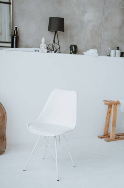 white chair in minimal modern interior