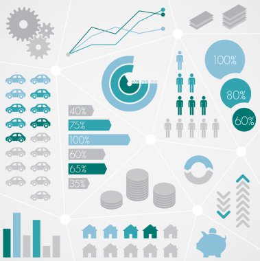 Finans istatistiksel Infographic Set