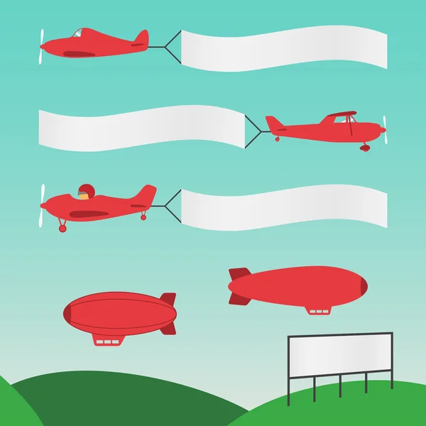 Banners de avión — Vector de stock