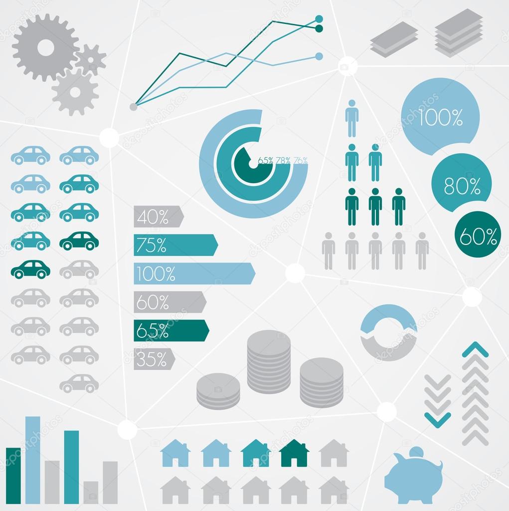 Finance Statistical Infographic Set