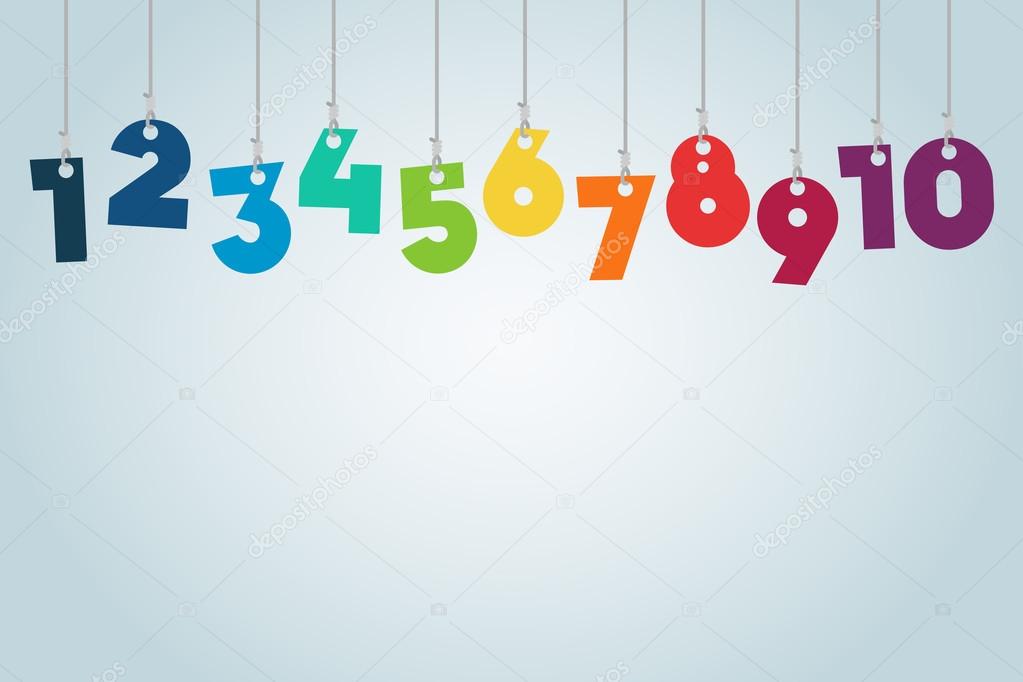 Hanging Numbers from strings vector made in illustrator