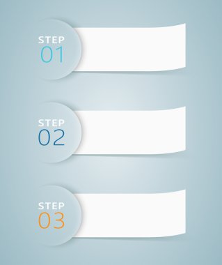 Infographic 3D Numbered Step Ribbons 3 clipart