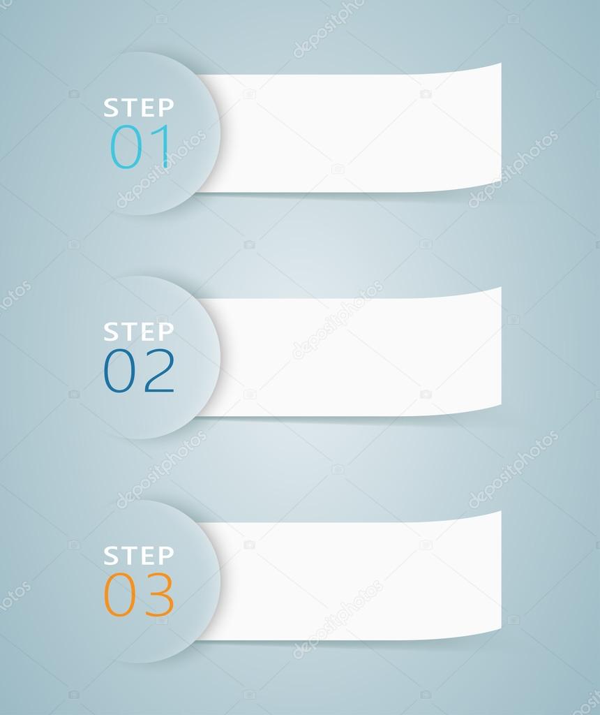 Infographic 3D Numbered Step Ribbons 3