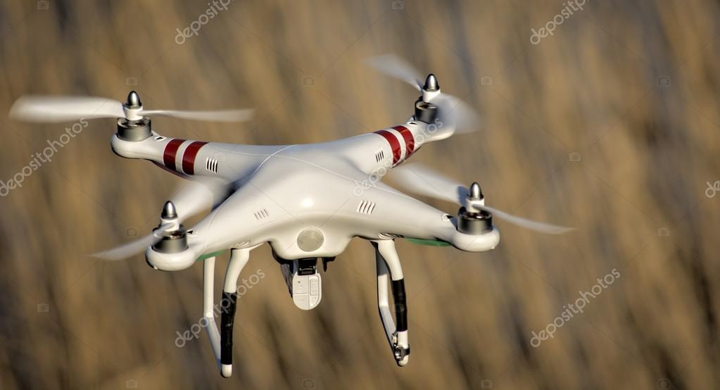 White drone with red stripes deals