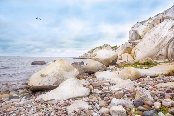 Rivage rocheux en Norvège près de la mer — Photo