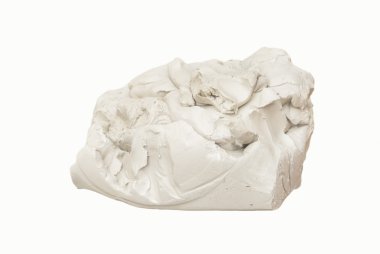  Beyaz kil beyaz arka plan üzerinde izole yoğurmak için hazır parça