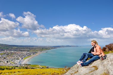 Bray town as seen from Bray Head clipart