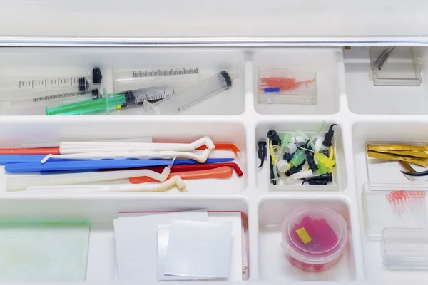 Dentist's tools drawer — Stock Photo, Image