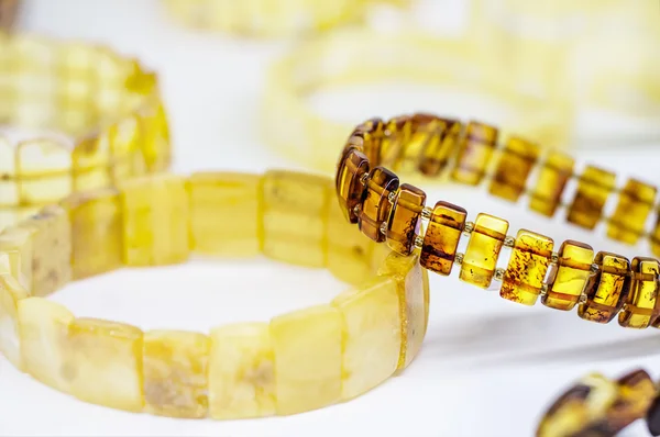 Yellow Amber bracelets — Stock Photo, Image