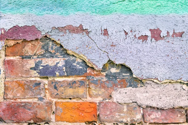 Parede de tijolo colorido velho — Fotografia de Stock