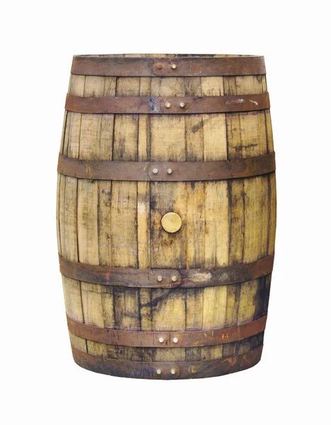 Vintage grungy velho barril de madeira — Fotografia de Stock